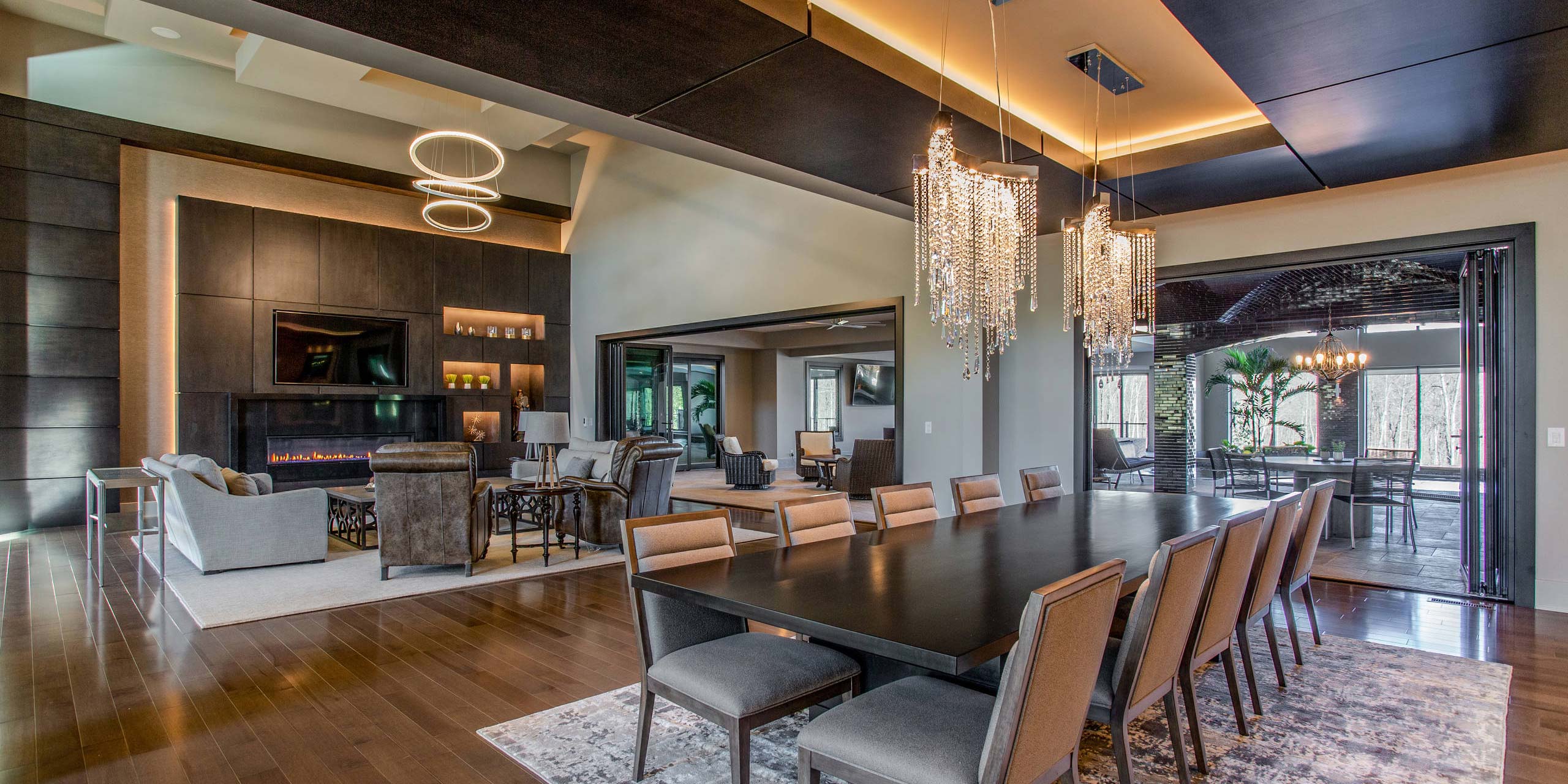 whole home entryway with lighting