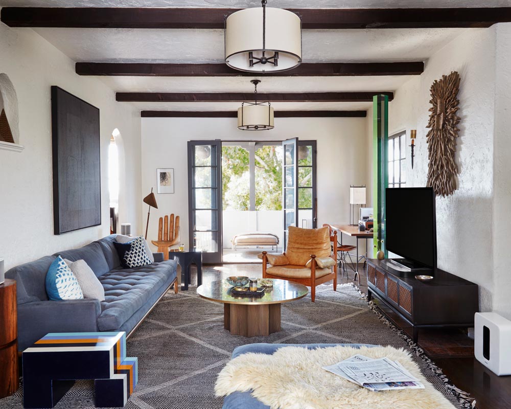 Living room with sonos speakers